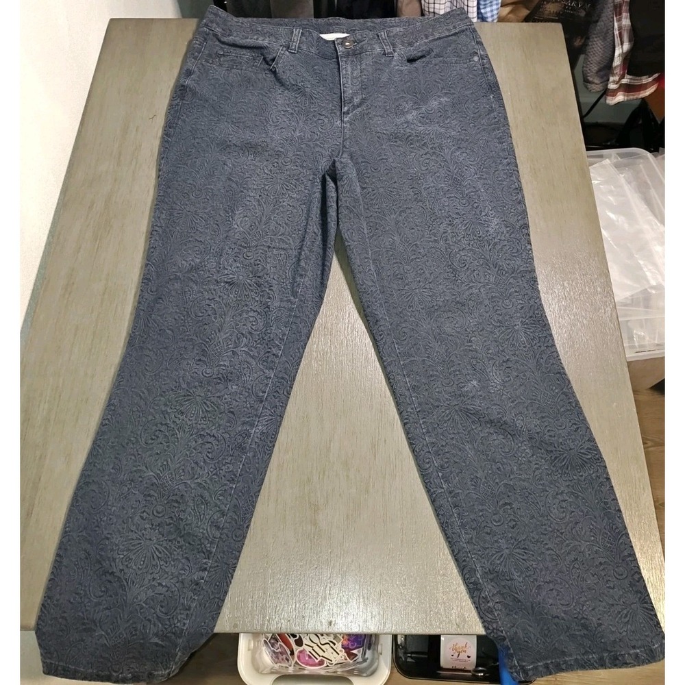 Christopher & Banks Paisley patterned stretch Jeans, Size 12